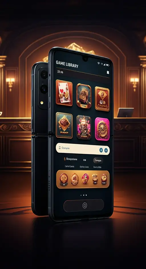 Übersicht der vielfältigen Spieleauswahl im IWild Casino mit bunten Slot-Icons und Live-Casino-Bildschirmen, optimiert für mobiles Spielen.